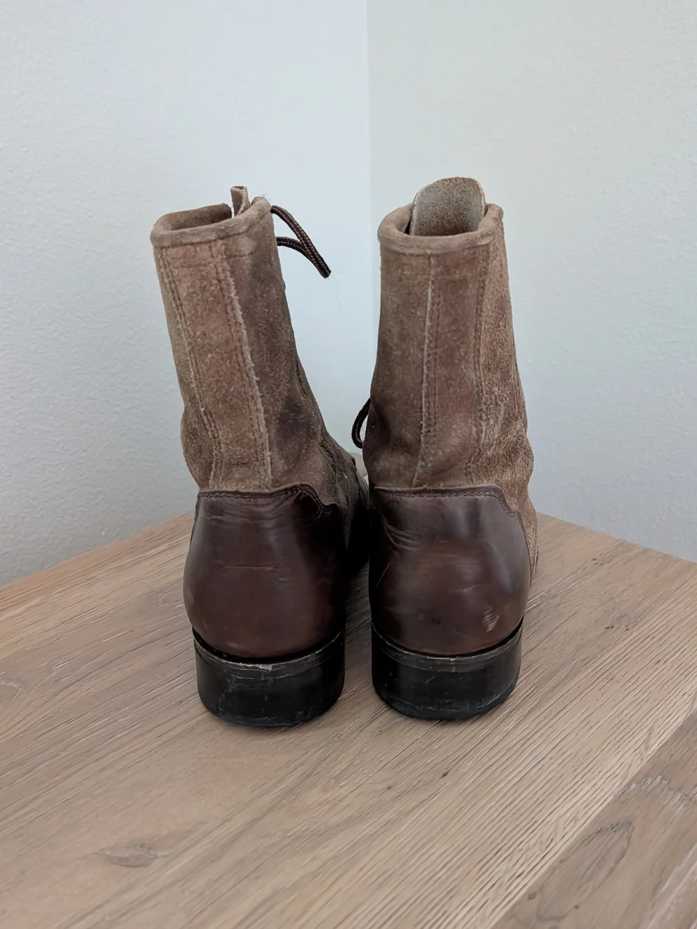 Vintage 80's Leather Southwestern Embroidered Lace Up Fringe Heel Boots - 7.5